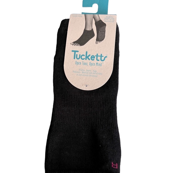 Tucketts BlackToeless Non Slip Grip Ballerina Ballet style Socks NEW - Picture 1 of 8